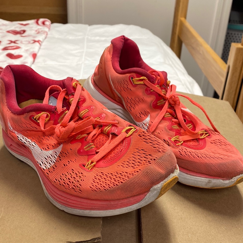 Used running bright sneakers!